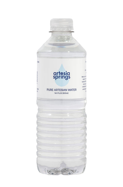 Artesia Springs water bottle on a white background